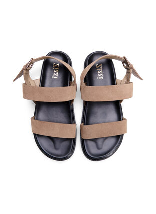 Wide fit sandal i ruskind, Brown, Packshot image number 2