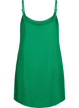 Ensfarvet strop kjole i viskose, Jolly Green, Packshot image number 1