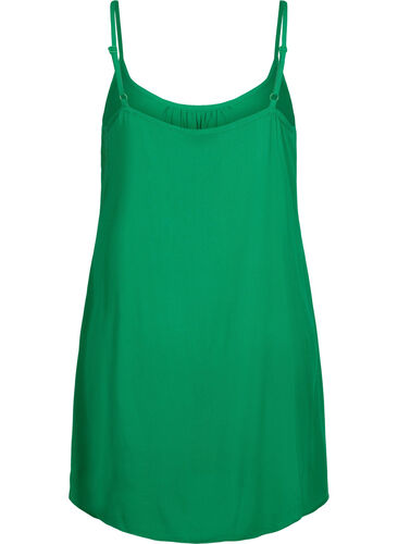 Ensfarvet strop kjole i viskose, Jolly Green, Packshot image number 1