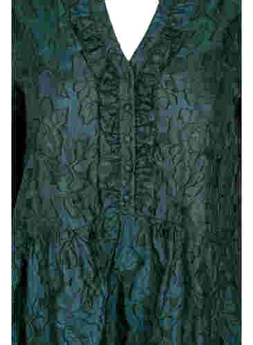 Jacquard kjole med flæser og a-shape, Scarab, Packshot image number 2