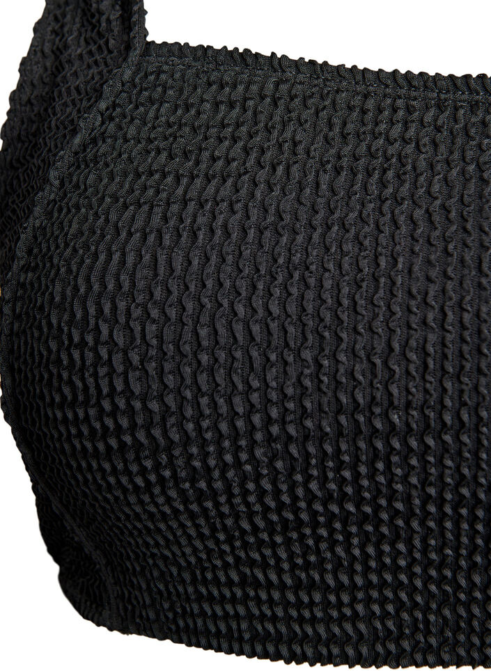 Crepe bikini top med justerbare stropper, Sort, Packshot image number 2