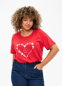 FLASH - T-shirt med motiv, High Risk Red Heart, Model