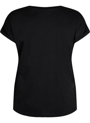Kortærmet t-shirt i bomuldsblanding, Black, Packshot image number 1