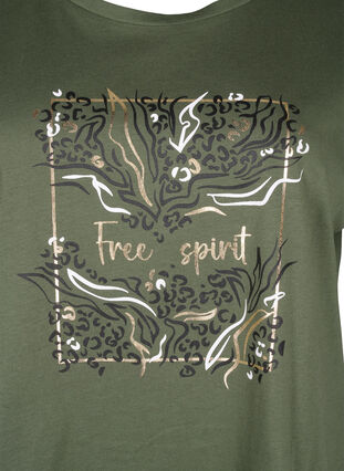 T-shirt i økologisk bomuld med guldtryk, Thyme W. Free, Packshot image number 2