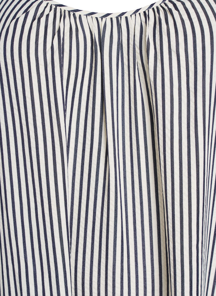 Sommerkjole med striber og A-facon, Sort, Packshot image number 2