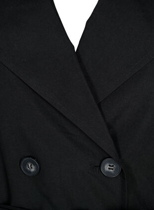 Trenchcoat med bælte og lommer, Black, Packshot image number 2