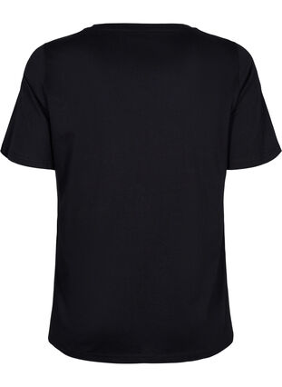 T-shirt med nitter i økologisk bomuld, Black Owl, Packshot image number 1