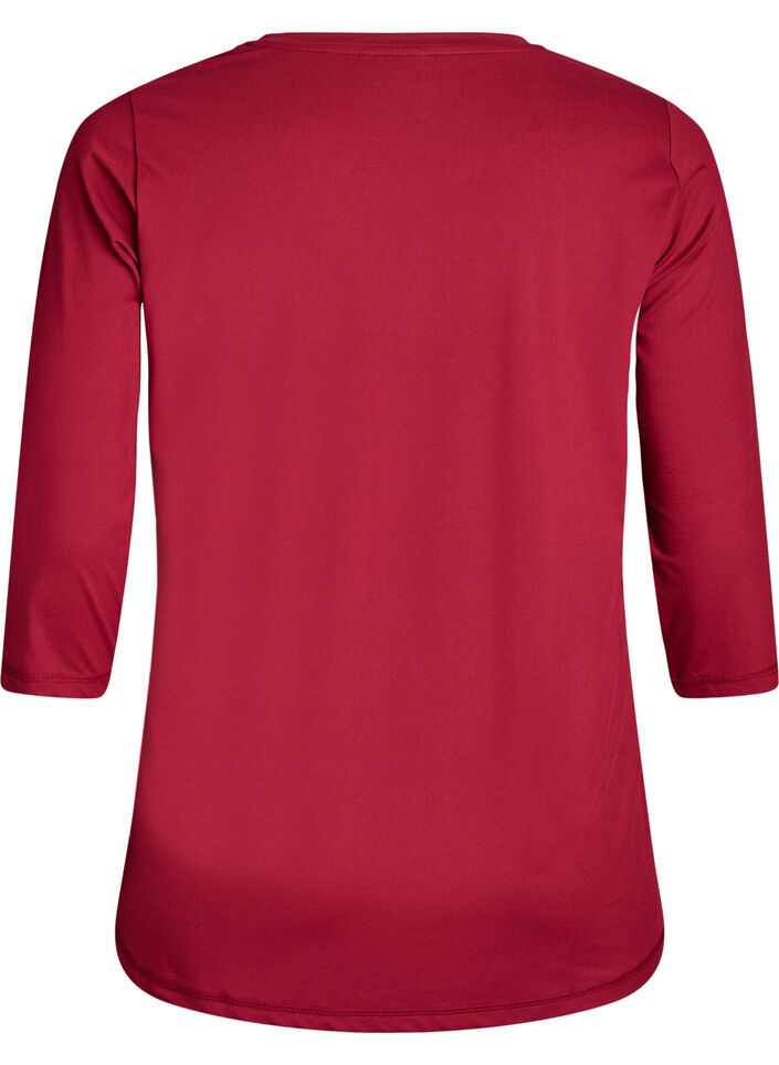 Tr&aelig;ningsbluse med 3/4 &aelig;rmer, R&oslash;d, Packshot image number 1