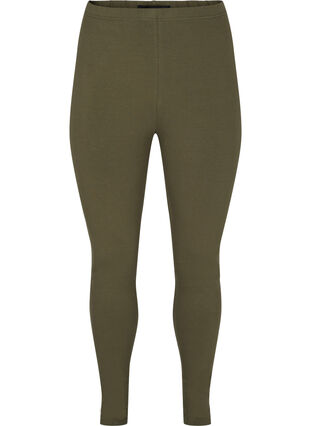 Bomulds leggings med printdetaljer, Ivy Green, Packshot image number 0