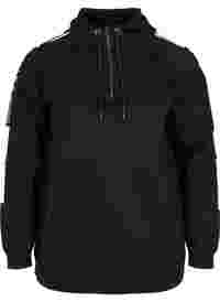 Sweatshirt med hætte og lynlås