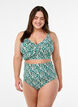 Blomstret bikini bh med fl&aelig;sedetaljer, Gr&oslash;n, Model image number 1