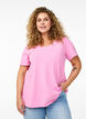 Ensfarvet basis t-shirt i bomuld, Lyser&oslash;d, Model image number 0