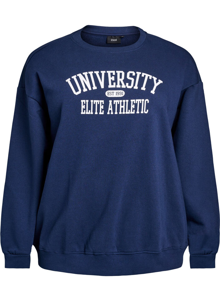 Sweatshirt med tekstmotiv, Bl&aring;, Packshot image number 0