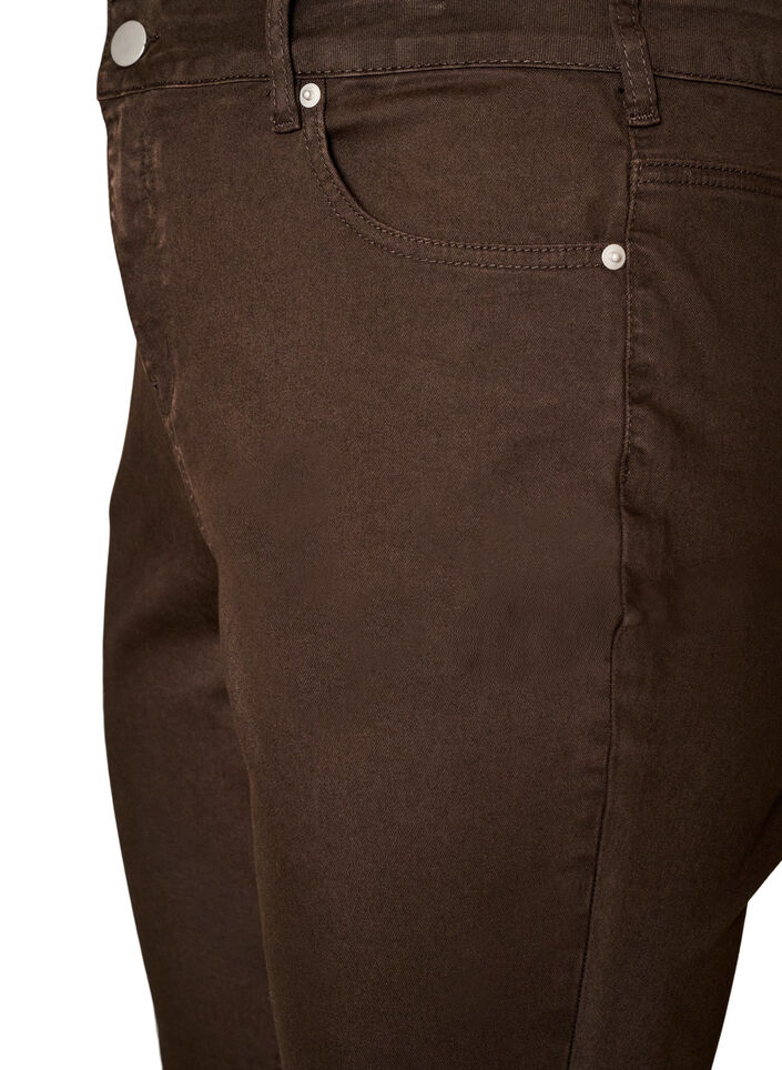 Ellen bootcut-jeans i farvet denim, Brun, Packshot image number 2