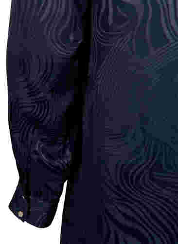 Tunika med tone-i-tone mønster og v-hals, Night Sky, Packshot image number 3