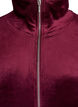 Cardigan i blød velour med lynlås og høj krave, Mørk Bordeaux, Packshot image number 2