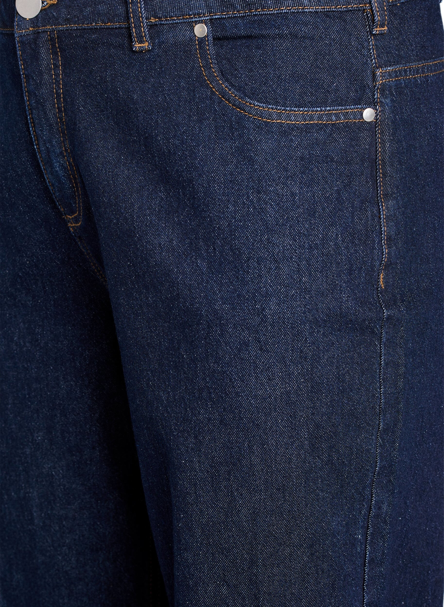 Zizzi Straight fit jeans med brede ben og opsm&oslash;g, Bl&aring;, Packshot image number 2