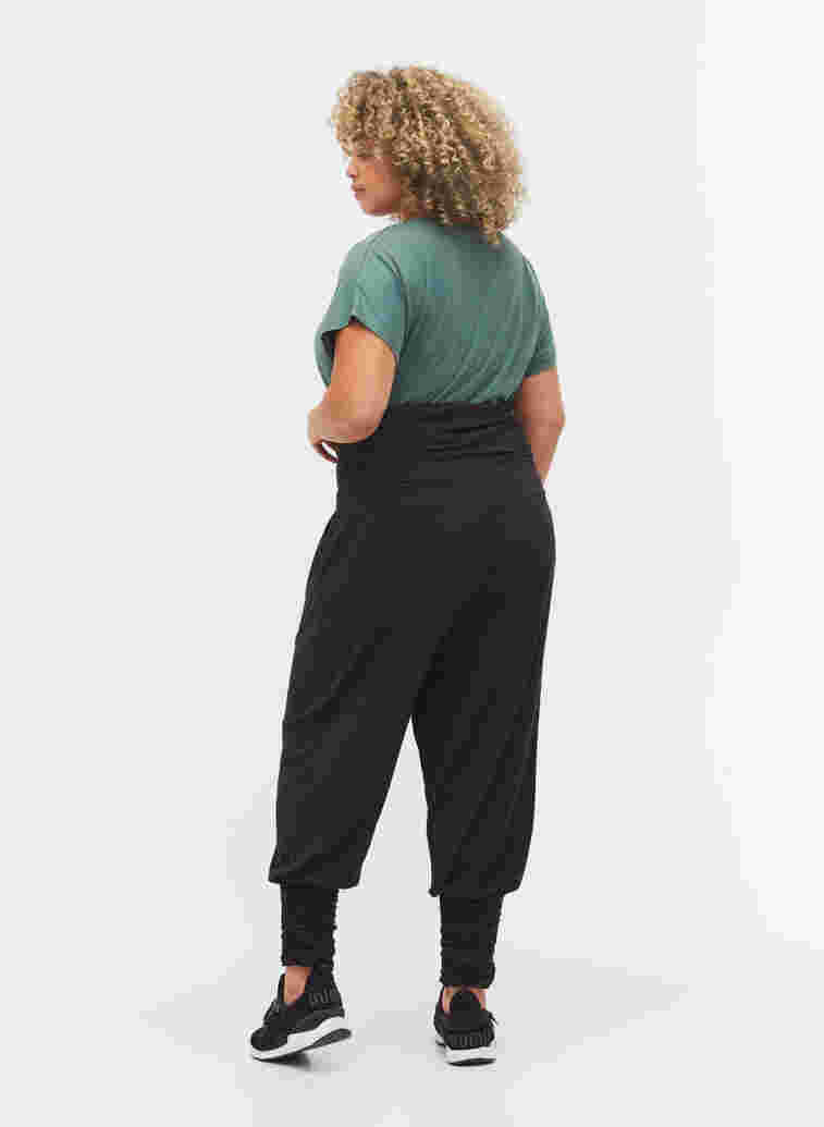 Løse viskose bukser med elastikkant, Black, Model