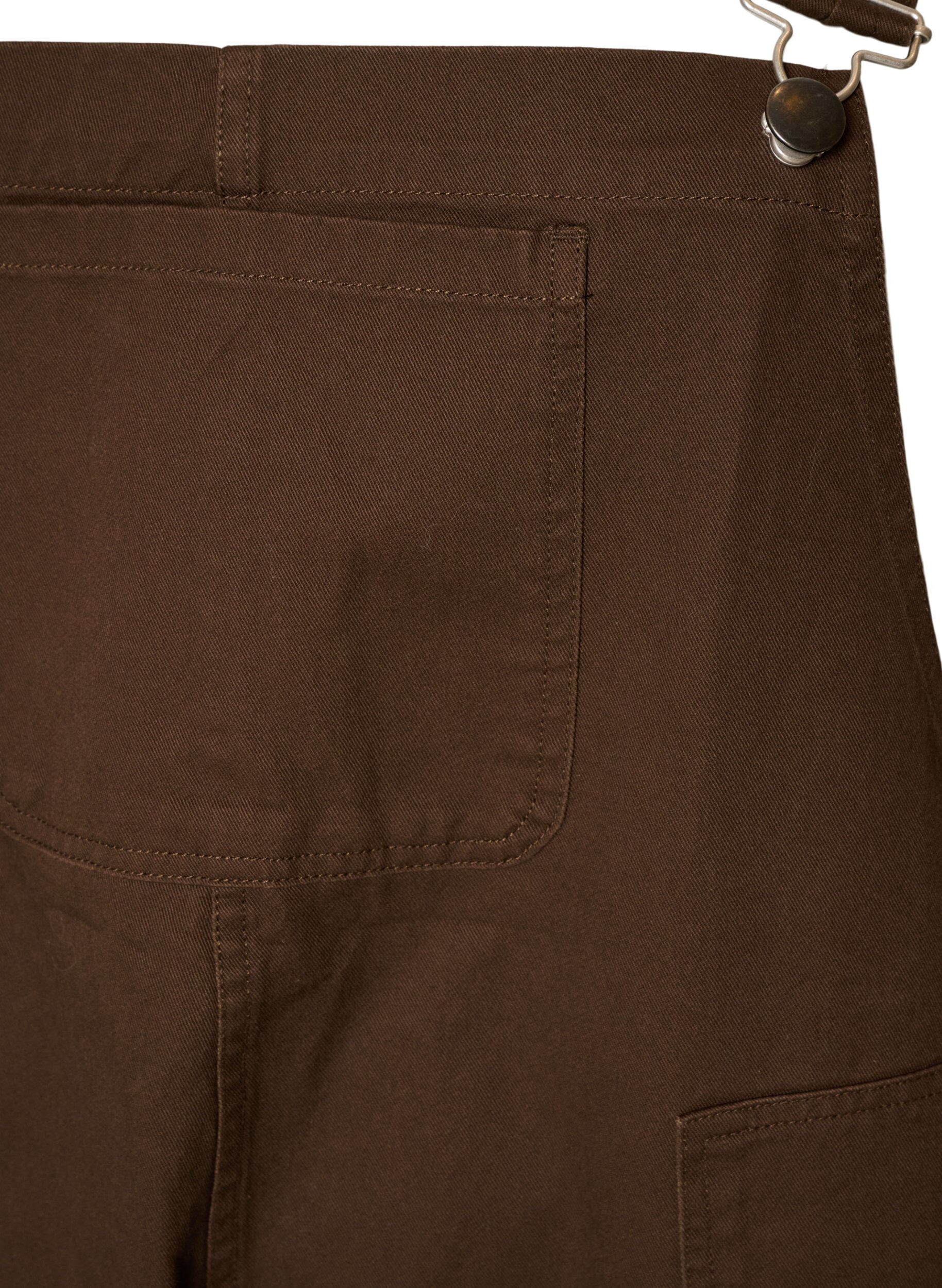 ZizziOveralls med balloneffekt og justerbare seler, Brun, Packshot image number 2