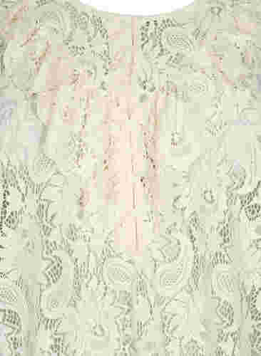 Blonde bluse med flæsedetalje, Off White, Packshot image number 2