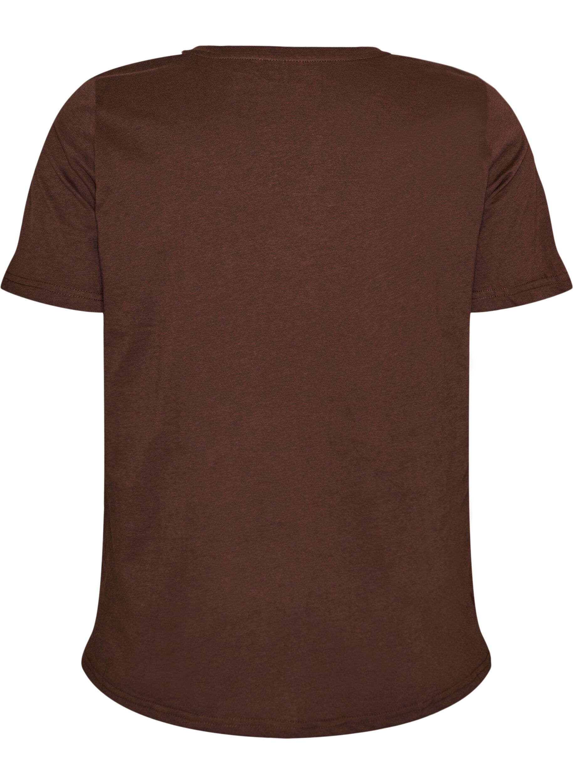 ZizziT-shirt med V-hals, Brun, Packshot image number 1