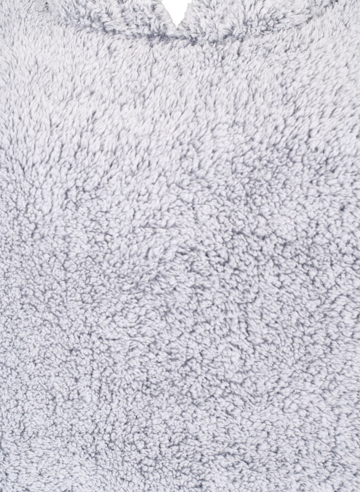 Oversized teddykjole med lomme, Grey Melange, Packshot image number 2