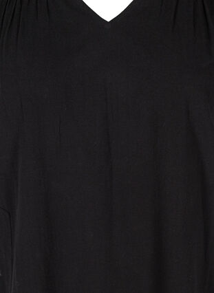 Kortærmet tunika i økologisk bomuld, Black, Packshot image number 2