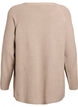 Strikbluse med diagonalt m&oslash;nster og raglan&aelig;rmer, Beige, Packshot image number 1
