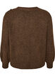 Strikbluse med knapdetalje, Brun, Packshot image number 1