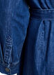 Midi denimkjole med bindebælte, Blå, Packshot image number 3