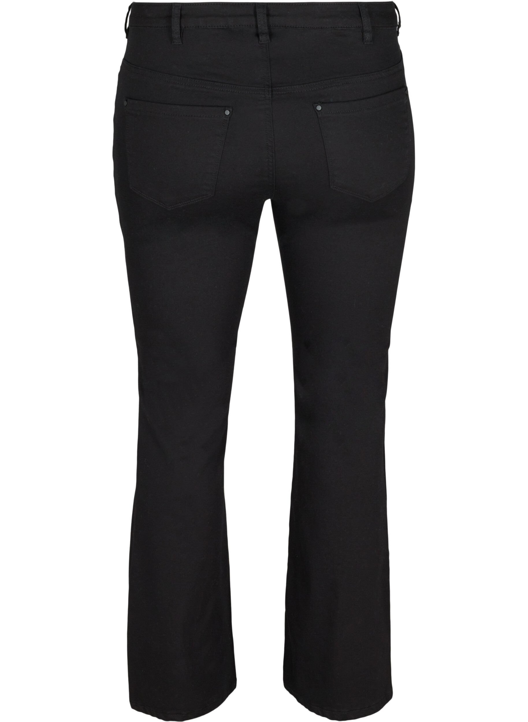 Zizzi Ellen bootcut jeans med h&oslash;j talje, Black, Packshot image number 1