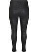 Leggings i imiteret læder med blondestruktur, Sort, Packshot image number 1