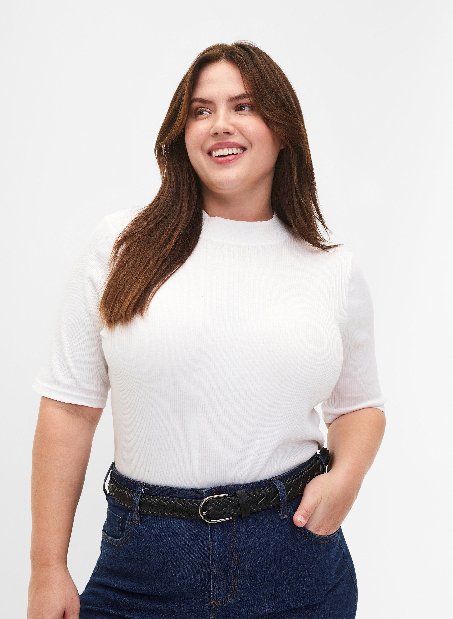 Zizzi Flettet b&aelig;lte, Black, Model image number 0