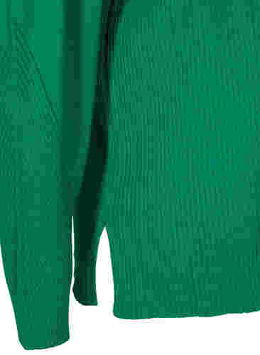 Strikbluse med ribstruktur og slids, Jolly Green Mel., Packshot image number 3