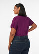 Basis T-shirt i viskose med V-hals, Lilla, Model image number 2