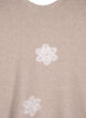 Strikket bluse med broderede blomster, Simply Taupe Mel., Packshot image number 2