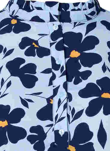 Langærmet tunika med flæsekrave, Flower AOP, Packshot image number 2