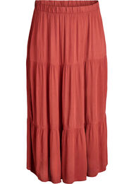 Lang nederdel med elastik i taljen, Rød