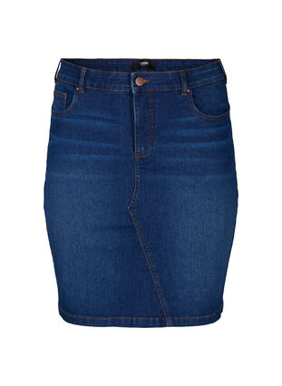 FLASH - Tætsiddende denim nederdel, Dark Blue Denim, Packshot image number 0