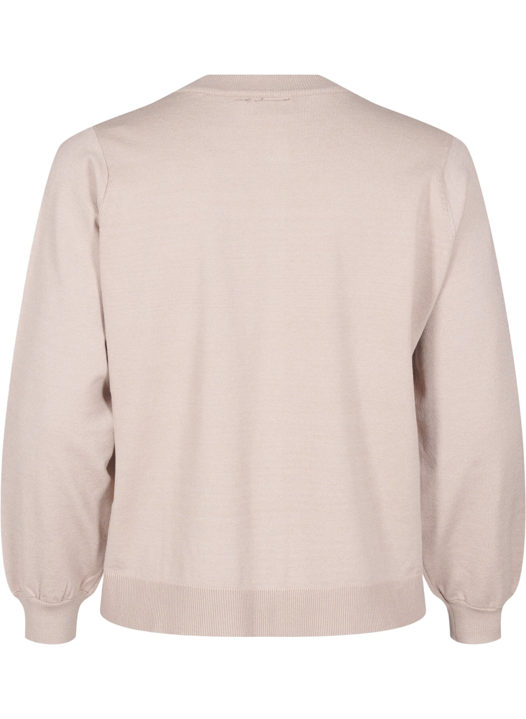 Zizzi Strikcardigan med sl&oslash;jfer, Simply T. Black Bows, Packshot image number 1