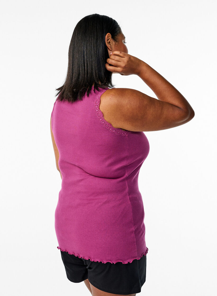 Top med blondekant, R&oslash;d, Model image number 2