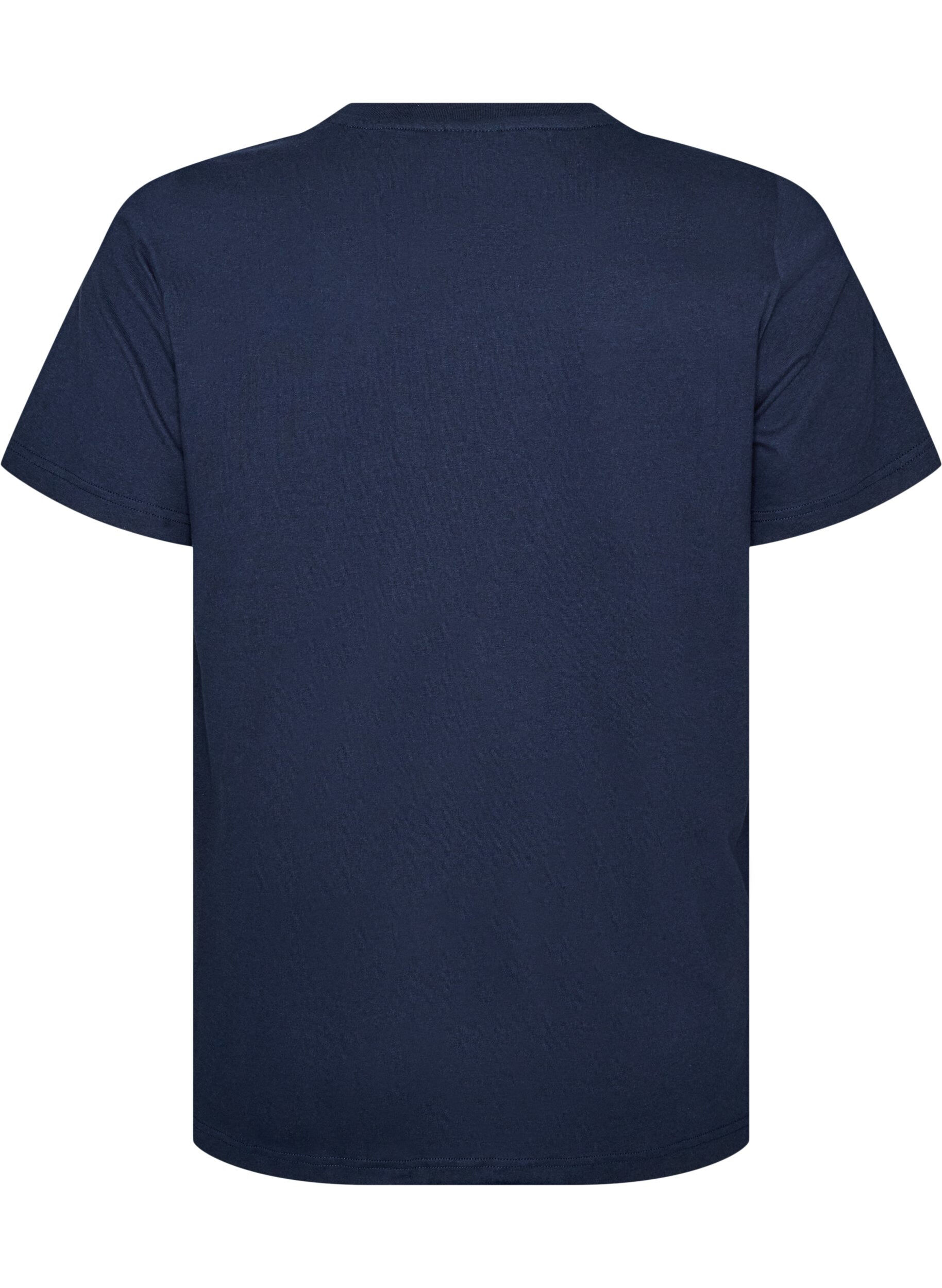 ZizziT-shirt i &oslash;kologisk bomuld med bamsemotiv, Bl&aring;, Packshot image number 1