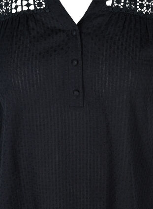 Ærmeløs tunika i bomuld, Black, Packshot image number 2