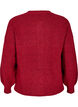 Ribstrikket cardigan med knapper, R&oslash;d, Packshot image number 1