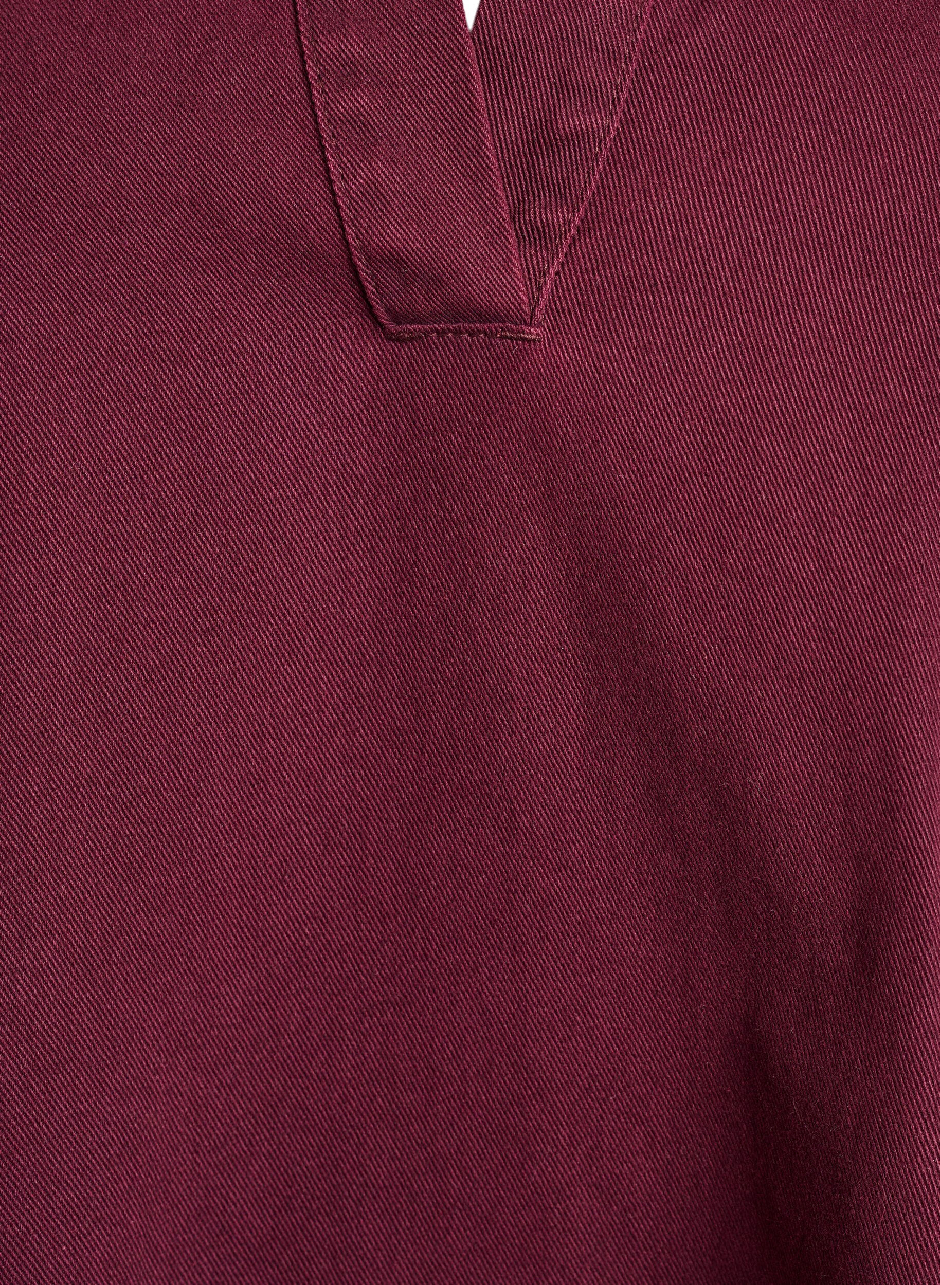 Zizzi Kort denimkjole med krave og V-hals, R&oslash;d, Packshot image number 2