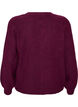 Cardigan med V-hals og ribstruktur, Lilla, Packshot image number 1