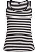 Stribet tanktop med ribstruktur, Sort, Packshot image number 0