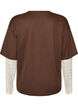 L&oslash;s t-shirt med lange blonde&aelig;rmer, Brun, Packshot image number 1