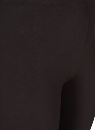Viskose leggings med 3/4 længde og blonder, Black, Packshot image number 2