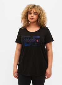 Trænings t-shirt med print, Black w. Be Original, Model